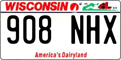 WI license plate 908NHX