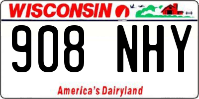 WI license plate 908NHY