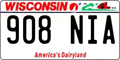 WI license plate 908NIA