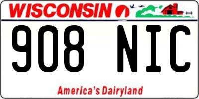 WI license plate 908NIC