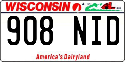 WI license plate 908NID