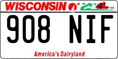 WI license plate 908NIF