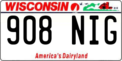 WI license plate 908NIG
