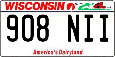 WI license plate 908NII