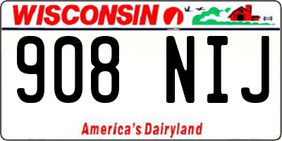 WI license plate 908NIJ