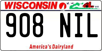 WI license plate 908NIL