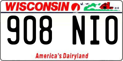 WI license plate 908NIO
