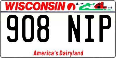 WI license plate 908NIP