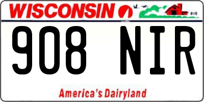 WI license plate 908NIR