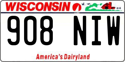 WI license plate 908NIW