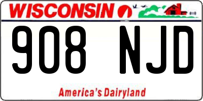 WI license plate 908NJD
