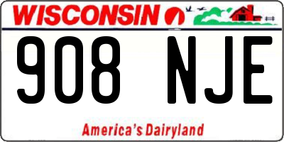WI license plate 908NJE