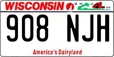 WI license plate 908NJH