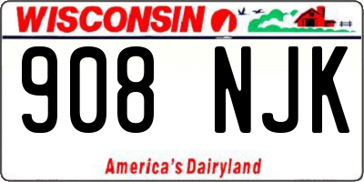 WI license plate 908NJK