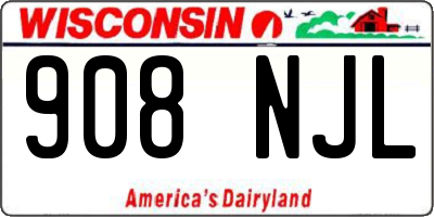 WI license plate 908NJL