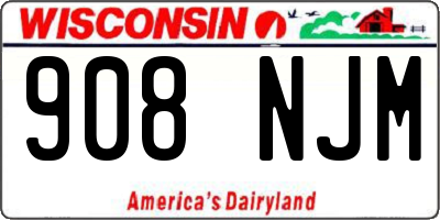 WI license plate 908NJM