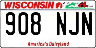 WI license plate 908NJN