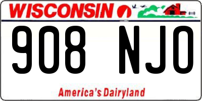 WI license plate 908NJO