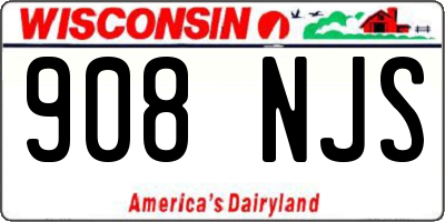 WI license plate 908NJS