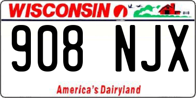 WI license plate 908NJX