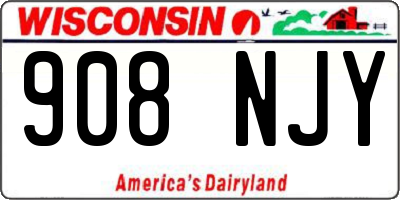 WI license plate 908NJY