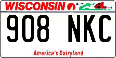 WI license plate 908NKC