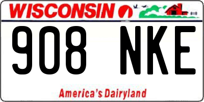 WI license plate 908NKE