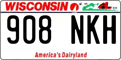 WI license plate 908NKH