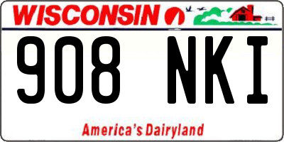 WI license plate 908NKI