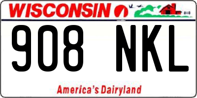 WI license plate 908NKL