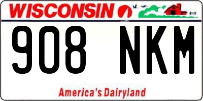 WI license plate 908NKM