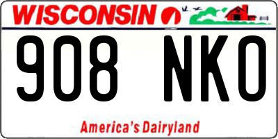 WI license plate 908NKO