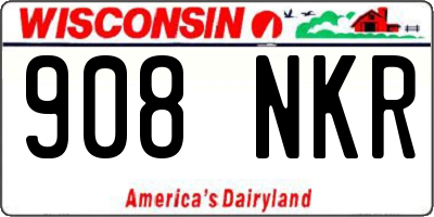 WI license plate 908NKR