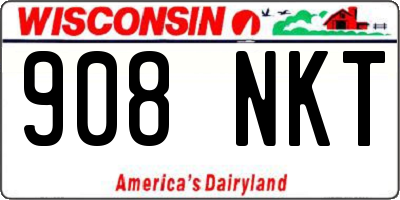 WI license plate 908NKT