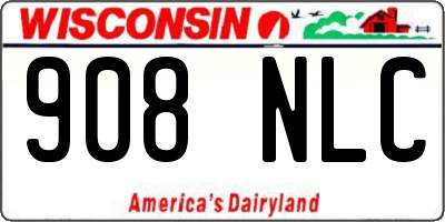WI license plate 908NLC