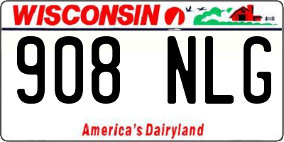 WI license plate 908NLG