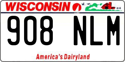 WI license plate 908NLM