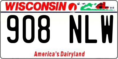 WI license plate 908NLW