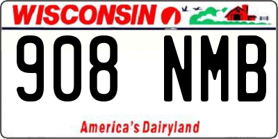 WI license plate 908NMB