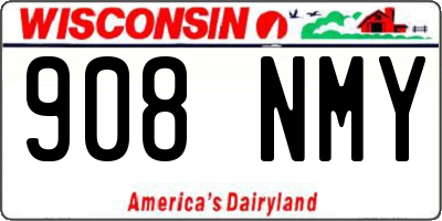 WI license plate 908NMY