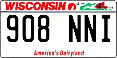 WI license plate 908NNI
