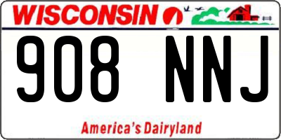 WI license plate 908NNJ