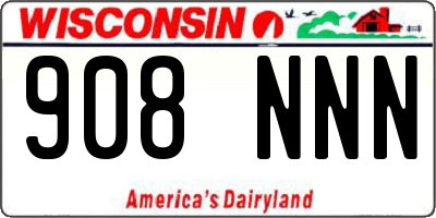 WI license plate 908NNN