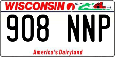 WI license plate 908NNP