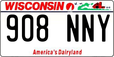 WI license plate 908NNY