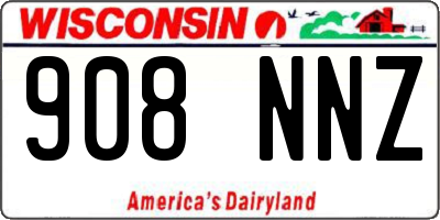 WI license plate 908NNZ