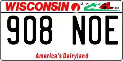 WI license plate 908NOE
