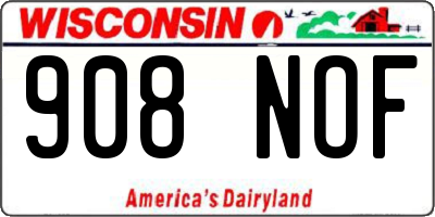 WI license plate 908NOF
