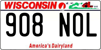 WI license plate 908NOL