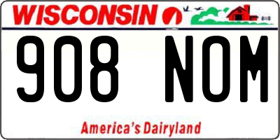 WI license plate 908NOM